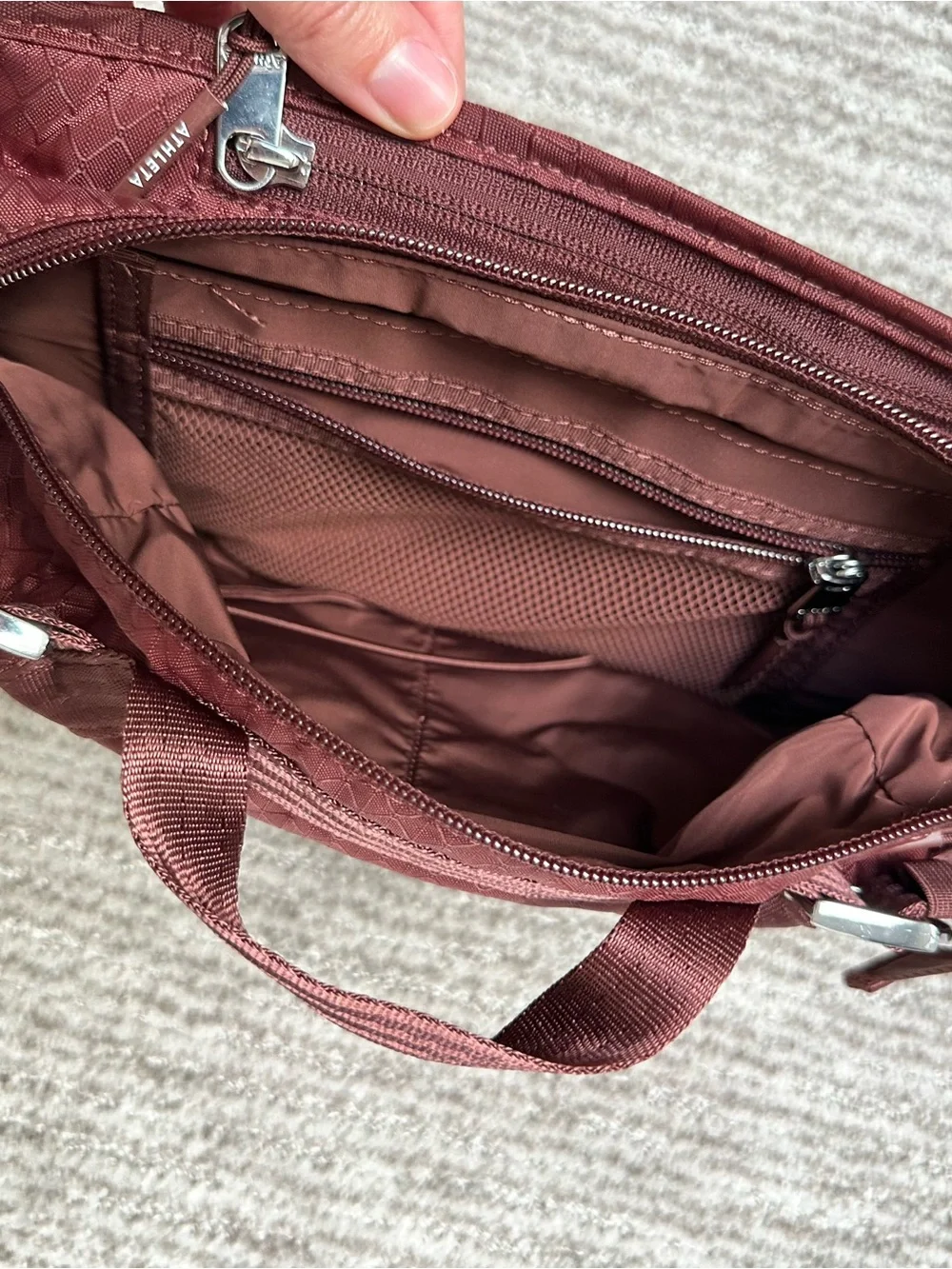 Athleta Maroon Crossbody Sling Bag